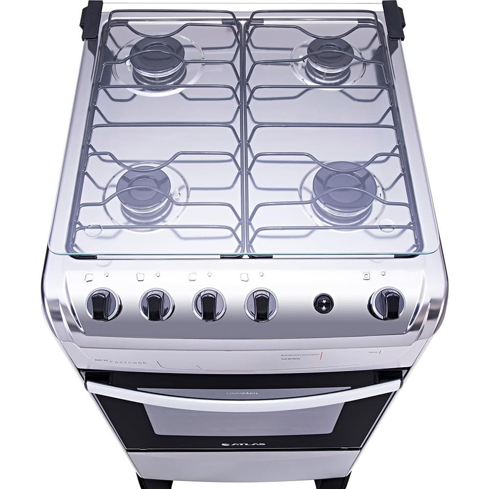 Fogão Atlas 4 Bocas New Fastcook com Trempe Dupla Bivolt – Inox - 3
