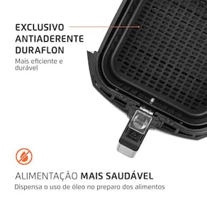 Fritadeira Elétrica Sem Óleo Air Fryer Mondial AFN40BI Family Inox 4L - Preta/Inox