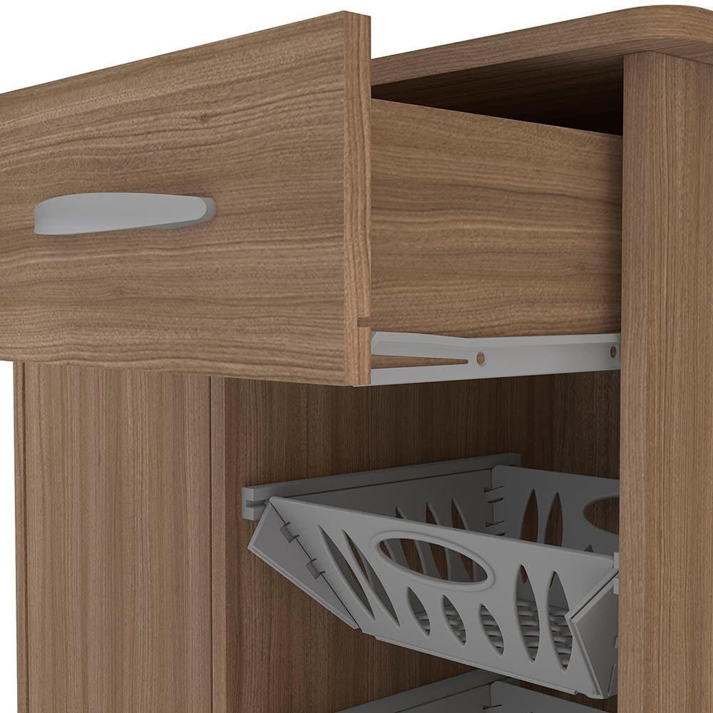 Fruteira Politorno Facility com 1 Gaveta, 1 Porta e 3 Cestas - Castanho - 3