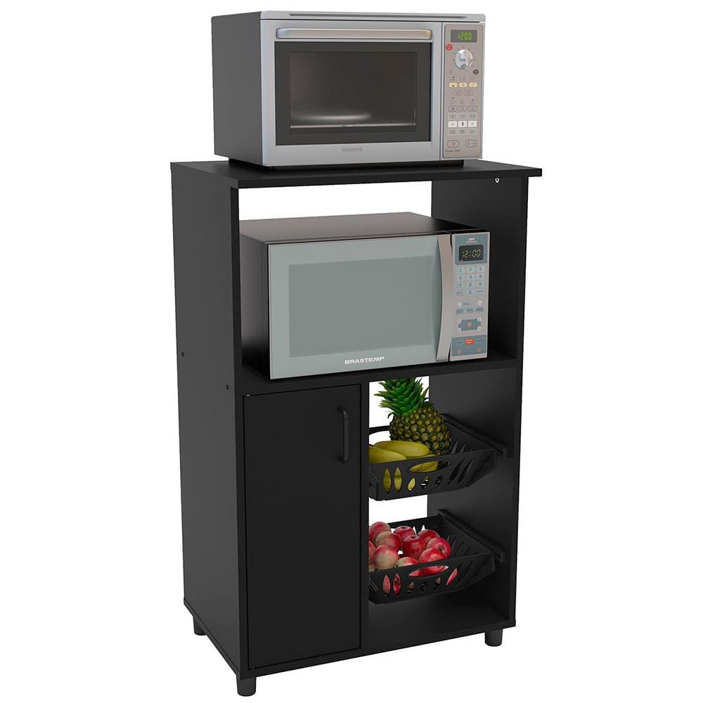 Fruteira Politorno Micro Facility com 1 Porta e 2 Cestas - Preto - 2