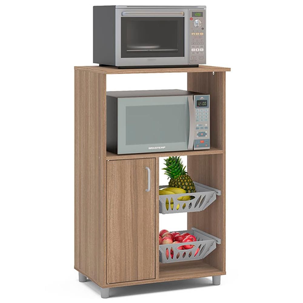 Fruteira Politorno Micro Facility com 1 Porta e 2 Cestas - Castanho - 2