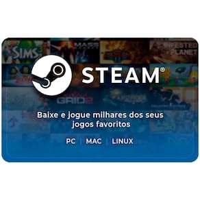 Gift Card Digital Steam - R$105