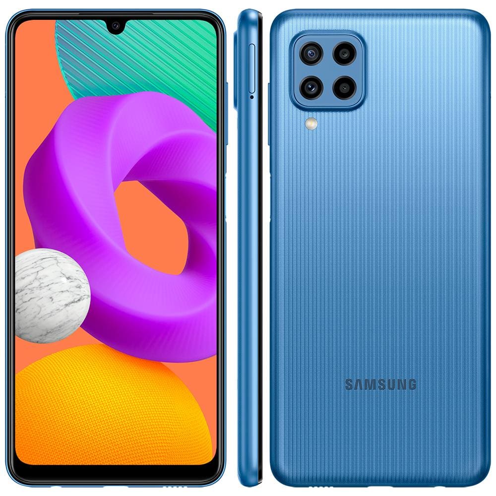 Smartphone Samsung Galaxy M22 Azul 128GB, 4GB RAM, Tela Infinita de 