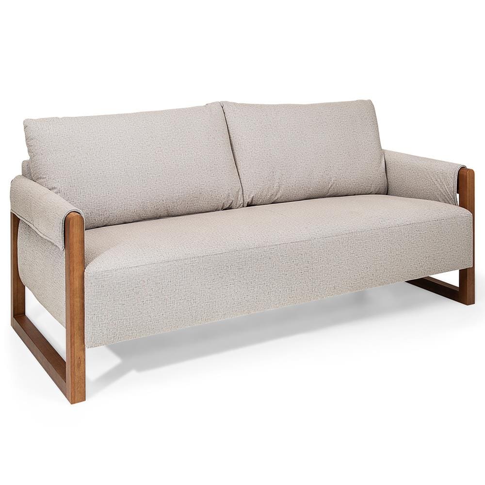 Sofá 3 Lugares Herval Polônia 191cm de Largura - Bege - 1