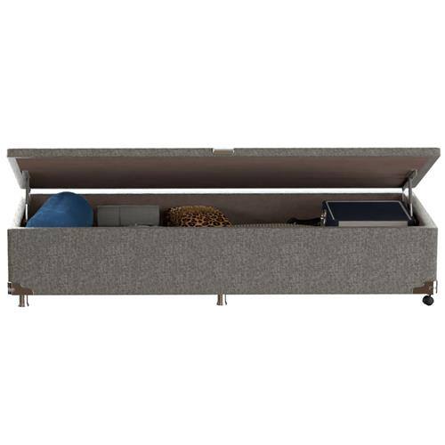 Base Box para Colchão de Solteiro Probel com Baú Universal 34x88x188cm - Cinza - 2