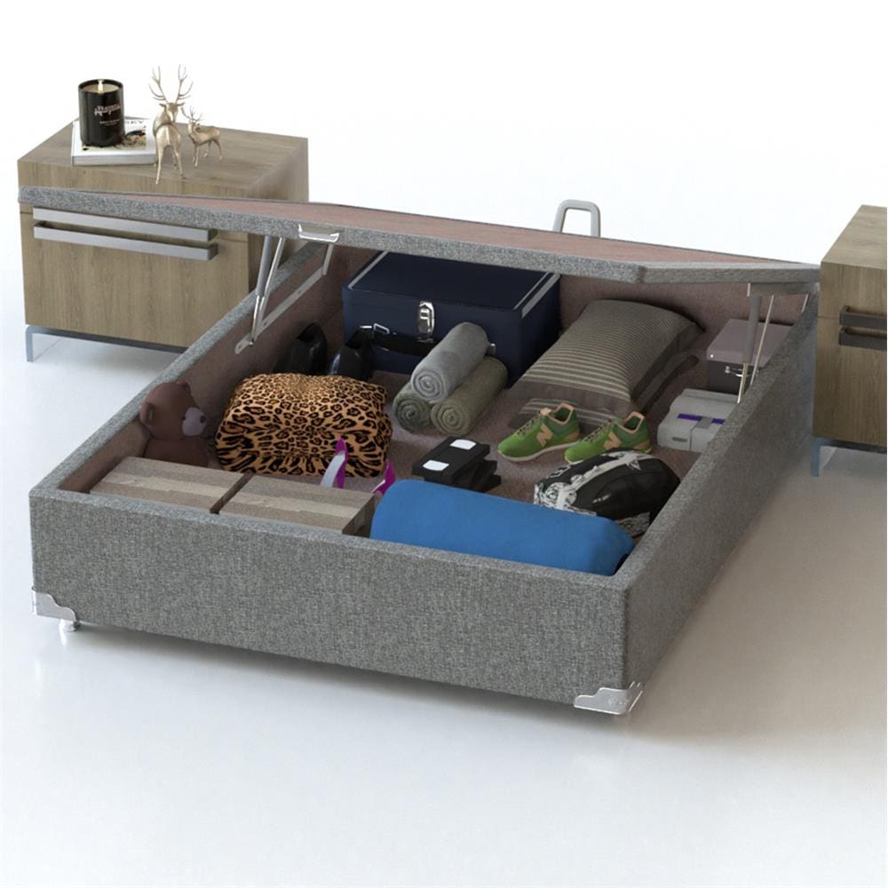Base Box para Colchão Viúva Probel com Baú Universal 34x128x188cm - Cinza - 2