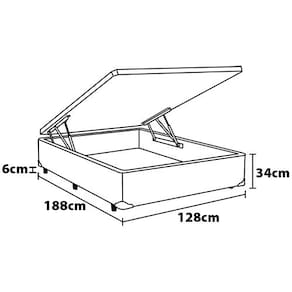 Base Box para Colchão Viúva Probel com Baú Universal 34x128x188cm