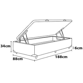 Base Box para Colchão de Solteiro Probel com Baú Universal 34x88x188cm