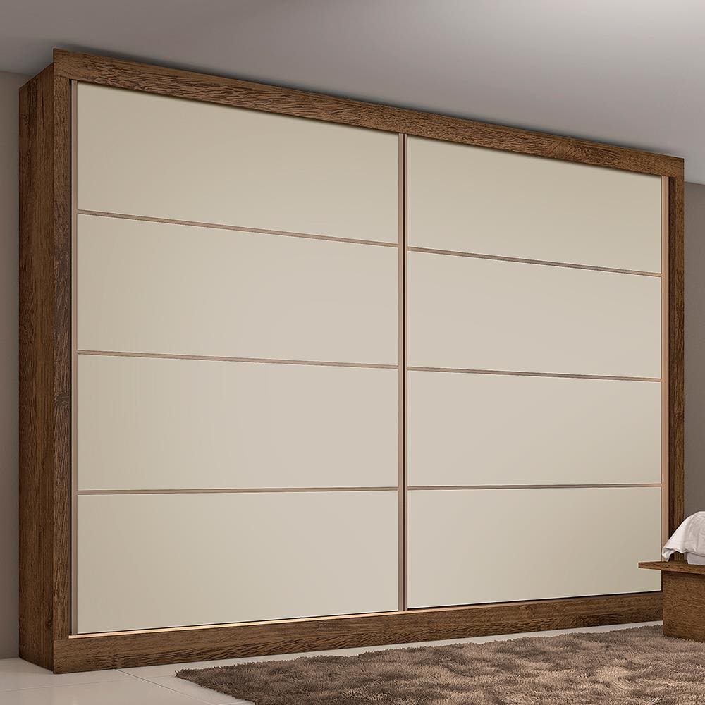 Guarda-Roupa Made Marcs Sevilha Flex com 2 Portas, 6 Gavetas e 10 Prateleiras - Brauna/Off White/Brauna - 1