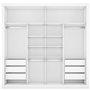 Guarda-Roupa Casal Mademarques Sevilha Flex com 228 cm Largura, 2 Portas, 6 Gavetas, 10 Prateleiras e Espelho