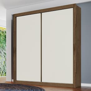 Guarda-Roupa Móveis Europa Zurique Flex com 2 Portas de Correr e 4 Gavetas - 170cm de largura