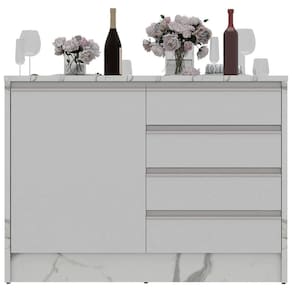 Bancada Bartira Gourmet com 1 Porta, 4 Gavetas e 1 Prateleira - 126cm de largura - Branco - 2