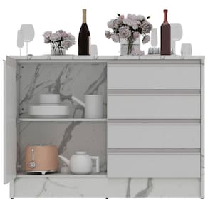 Bancada Bartira Gourmet com 1 Porta, 4 Gavetas e 1 Prateleira - 126cm de largura - Branco - 3