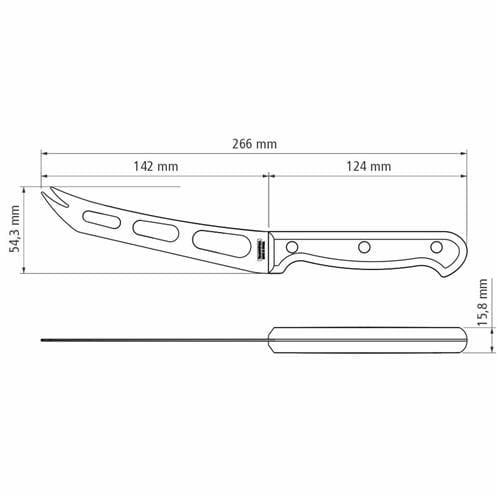 Faca 6" para Queijo Tramontina Ultracorte em Inox e Polipropileno - FACA QUEIJO INOX 6 ULTRACORTE PRE TRAMONTINA - 3