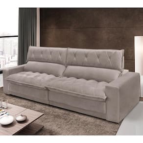 Sofá 4 Lugares Gralha Azul Albany Soft com Assento Retrátil e Encosto Reclinável 270cm de largura
