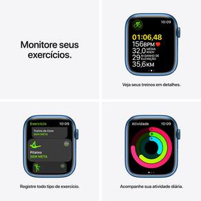 Apple Watch Series 7 (GPS, 45mm) - Caixa de alumínio azul - Pulseira  esportiva azul-abissal