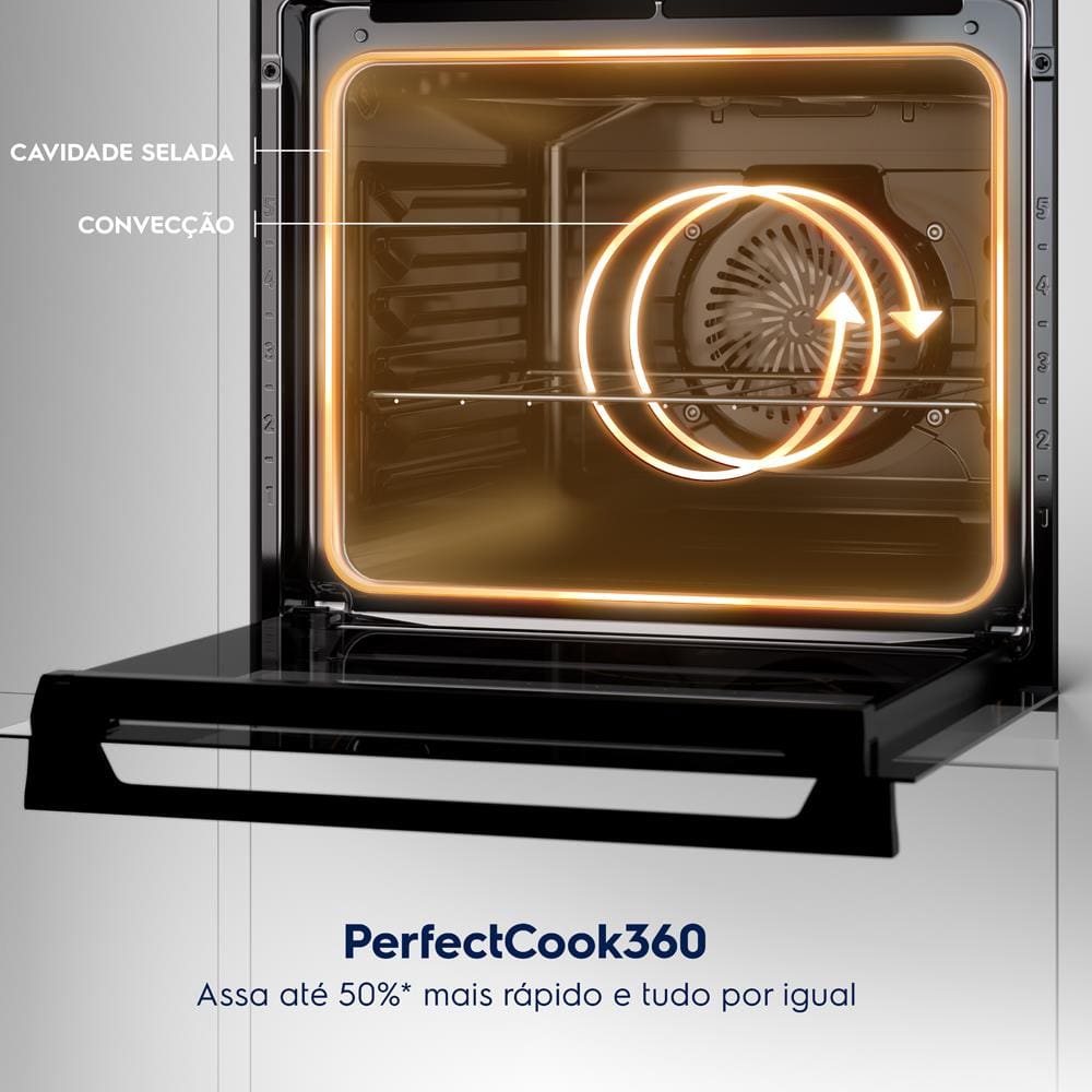 Forno de Embutir Elétrico Electrolux OE4EH Efficient com Perfectcook360 – 50L - 220V - 3