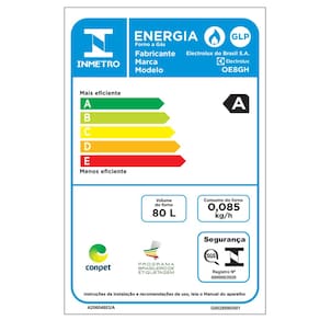 Forno de Embutir a Gás Electrolux OE8GH Efficient 80L com Perfectcook360 220V - Preto