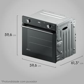 Forno de Embutir a Gás Electrolux OE8GH Efficient 80L com Perfectcook360 220V - Preto