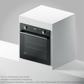 Forno de Embutir a Gás Electrolux OE8GH Efficient 80L com Perfectcook360 220V - Preto