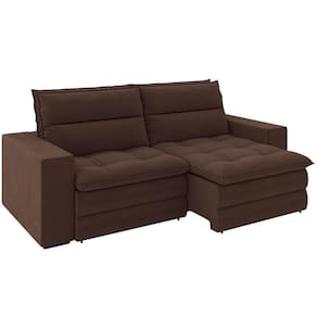 Sofá 4 Lugares Luizzi Colombo Retrátil e Reclinável, Revestido em Tecido Veludo Slim - 230cm largura