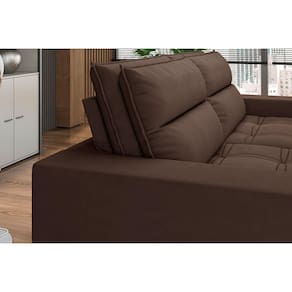 Sofá 4 Lugares Luizzi Colombo Retrátil e Reclinável, Revestido em Tecido Veludo Slim - 230cm largura