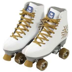 Patins Bel Quad Retrô Top Tamanho 37 - Branco/Dourado