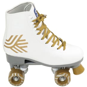 Patins Bel Quad Retrô Top Tamanho 37 - Branco/Dourado