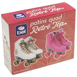 Patins Bel Quad Retrô Top Tamanho 37 - Branco/Dourado