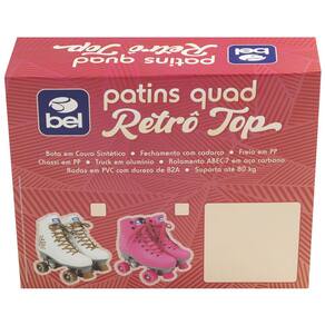 Patins Bel Quad Retrô Top Tamanho 37 - Branco/Dourado