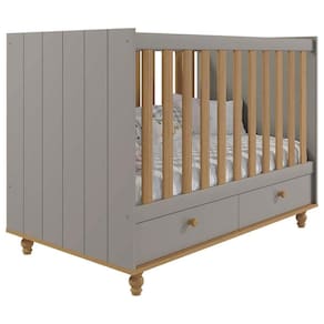 Berço Permóbili Baby Candy com 2 Gavetas - Fendi/Nature - 1