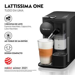 Máquina de Café Nespresso New Lattissima One Black com Kit Boas Vindas - Preto