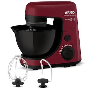 Batedeira Planetária Arno Nova Deluxe SX36 com 8 Velocidades e 600W - Vinho/Preto