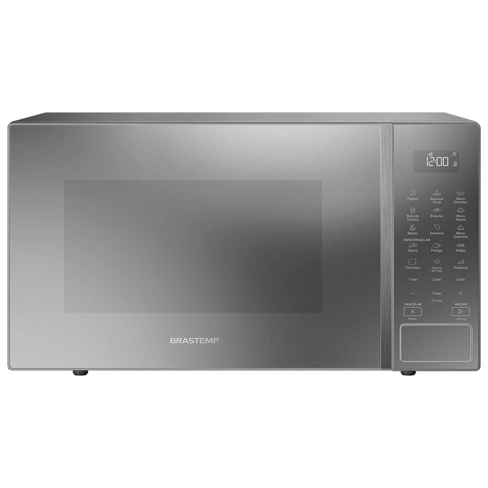 Forno de Micro-ondas Brastemp BMS46AR Alta Capacidade com 18 Receitas Pré-Programadas 32L - Prata - 220v - 1