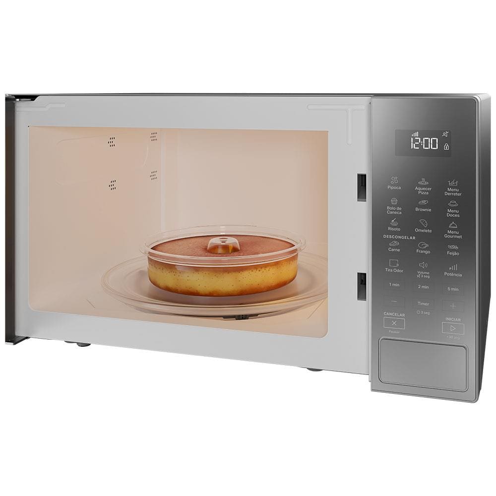 Forno de Micro-ondas Brastemp BMS46AR Alta Capacidade com 18 Receitas Pré-Programadas 32L - Prata - 220v - 3