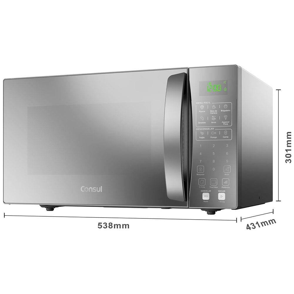 Forno de Micro-ondas Consul CMS46AR com Função Menu Fácil 32L - Prata - 220V - 1