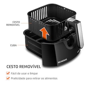 Fritadeira Elétrica Sem Óleo Air Fryer Mondial Family AFN40FB 4 L – Preta - 220V - 3