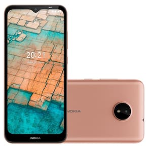 Smartphone Nokia C20 NK039 Dourado 32GB, 4G, Tela 6,5”, Dual Chip, 2GB RAM e Câmera 5.0MP + Selfie 5.0MP