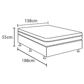 Cama Box Conjugada Casal Umaflex New Florença com Molas Ensacadas 55x138x188cm - Marrom e Bege