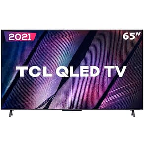 Smart TV QLED 65" 4K TCL Google TV 65C725 UHD, Dolby Vision Atmos, HDR10+, Dual Band, Comando de voz à distância, Google Assistant e Design Sem Bordas