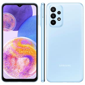 Smartphone Samsung Galaxy A23 Azul 128GB, 4GB RAM, Tela Infinita 6.6", Câmera Traseira Quádrupla, Bateria de 5000mAh e Processador Snapdragon 680 4G