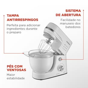 Batedeira Planetária Mondial BP-03W-2B com 12 Velocidades e 700W - Branca