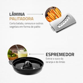 Multiprocessador de Alimentos Mondial Turbo Chef 9 em 1 MPN-01-BF com 2 Velocidades + Pulsar – 1000 W