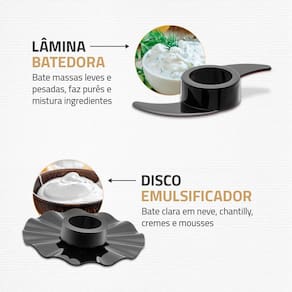 Multiprocessador de Alimentos Mondial Turbo Chef 9 em 1 MPN-01-BF com 2 Velocidades + Pulsar – 1000 W