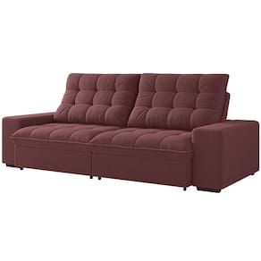 Sofá 4 Lugares Linoforte Benetton com Assento Retrátil, Encosto Reclinável e Revestido em Tecido Suede - 229cm de Largura