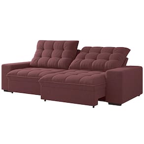 Sofá 4 Lugares Linoforte Benetton com Assento Retrátil, Encosto Reclinável e Revestido em Tecido Suede - 229cm de Largura