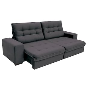 Sofá 4 Lugares Linoforte Benetton com Assento Retrátil, Encosto Reclinável e Revestido em Tecido Suede - 229cm de Largura