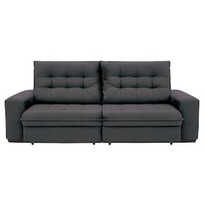 Sofá 4 Lugares Linoforte Benetton com Assento Retrátil, Encosto Reclinável e Revestido em Tecido Suede - 229cm de Largura