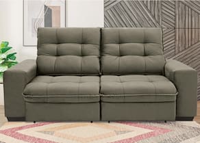 Sofá 3 Lugares Linoforte Benetton Retrátil e Reclinável, Revestido em Tecido Suede - 200cm de Largura