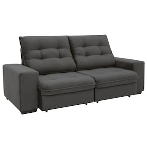 Sofá 3 Lugares Linoforte Benetton Retrátil e Reclinável, Revestido em Tecido Suede - 200cm de Largura